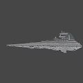 Epic Game Movie Character Large Spaceship 3D Model With Detailed Surface And Command Tower