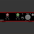 Focusrite Red Professional Audio Interface With Control Knobs And Indicator Lights 3d model