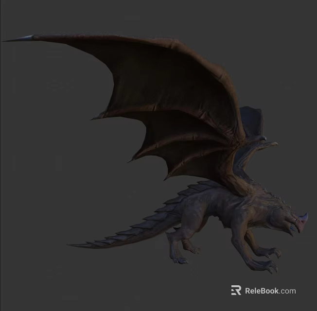 Mythical Dragon With Large Bat Like Wings Scaled Body And Sharp Claws 3d model