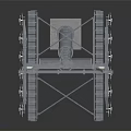 Electrical Equipment Metal Pole With Support Frame Multiple Pulleys And Base Structure
