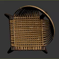 Stylish Handwoven Wicker Chair With Wooden Legs And Curved Back Design