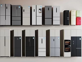Modern refrigerator single door double door refrigerator 3d model