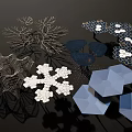 Branch Tree-shaped Landscape Gallery Frame Special-shaped Gallery Frame Petal Gallery Frame 3d model