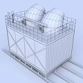 JINNAO Industrial Cooling Tower With Blue White Structure And Metal Frame Base