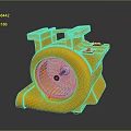 Portable Yellow Household Ventilator Fan With Handle And Switch For Home Use