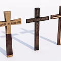 Wooden Cross Decorative Ornament Set With Various Styles And Multiple Pieces For Home Decor