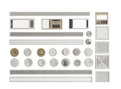 Modern air outlet air conditioning outlet 3d model