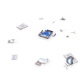 Organs And Hair Medical Study Models With Samples Microscope Slides And Lab Tools