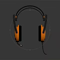 Black and Orange Wired Over Ear Headphones With Microphone For Gaming Use