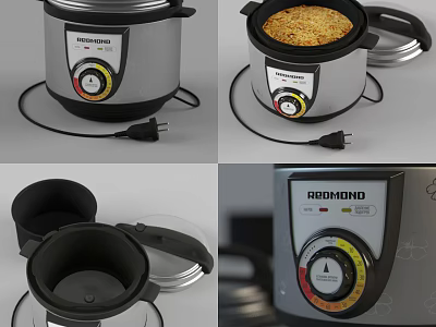 ABOMONDO Electric Pressure Cooker With Control Knob Non Stick Inner Pot And Safety Lid 3d model