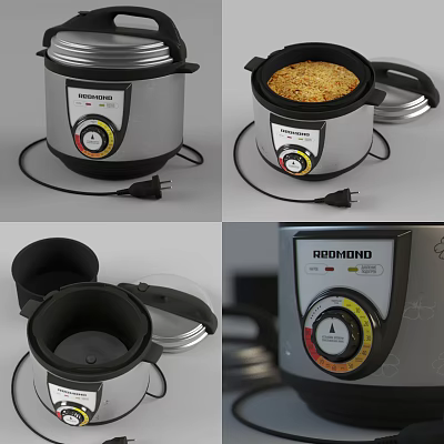 ABOMONDO Electric Pressure Cooker With Control Knob Non Stick Inner Pot And Safety Lid 3d model