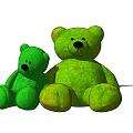 Green Plush Teddy Bear Garden Ornaments In Two Sizes For Decor