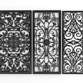 Black Decorative Room Dividers With Intricate Laser Cut Patterns And Ornate Designs