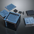 Multiple Computer Case Panels And Chassis Components For PC Assembly 3d model
