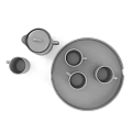 Minimalist Modern Tea Set with Teapot Mugs and Tray in Gray Design