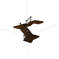 Modern Floating Staircase With Wooden Steps And Metal Railings Design