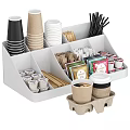 Commercial Equipment Multi Compartment Storage Organizer For Disposable Coffee Cups Straws Sugar Packets And Stirrers