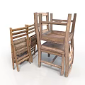 Vintage Wooden Single Chair with Woven Seat and Rustic Frame Design for Home Use