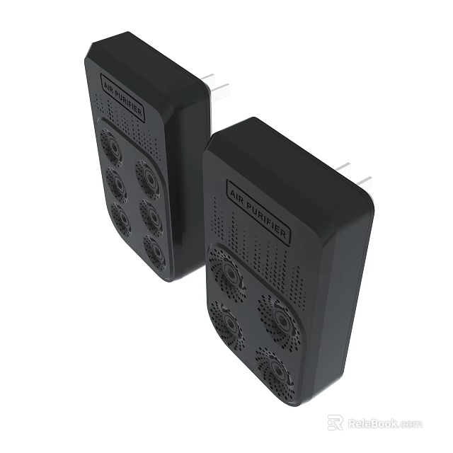 MAX MODERN Black Power Adapters With Plugs And Heat Dissipation Holes 3d model 