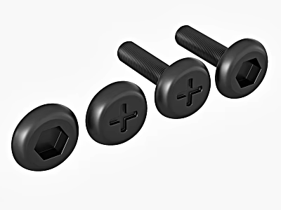 High Quality Black Hardware Tools Cross Head and Hexagon Socket Bolts 3d model