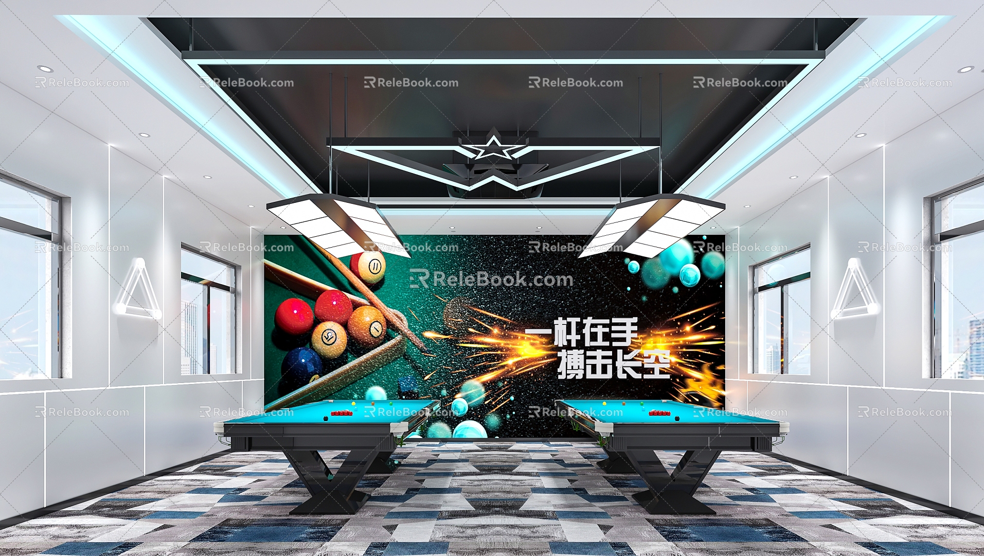 Billiard Room Activity Room 3d model