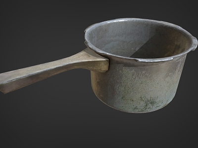 Small Iron Pot Small Pot Broken Pot Old Pot Small Broken Pot Small Pressure Pot Low Face Number Low Model Simple Model Game Sub-era Film and Television Level Super Realism 3d model