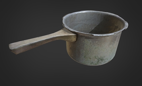 Small Iron Pot Small Pot Broken Pot Old Pot Small Broken Pot Small Pressure Pot Low Face Number Low Model Simple Model Game Sub-era Film and Television Level Super Realism 3d model