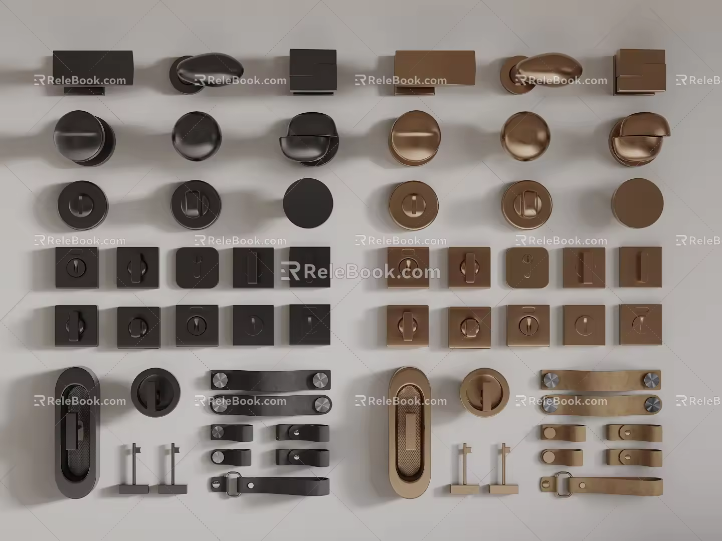 European-style door handle 3d model