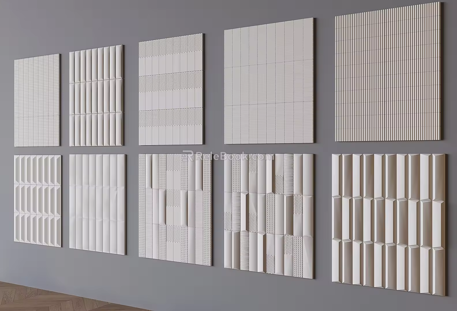 Tooling Modeling Wall Panel Creative Solid Wood Three-dimensional Wall Panel Cream Texture Panel Wall Trim Panel 3d model