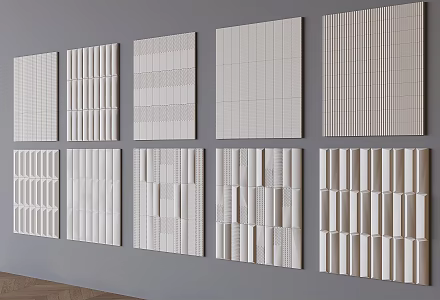 Tooling Modeling Wall Panel Creative Solid Wood Three-dimensional Wall Panel Cream Texture Panel Wall Trim Panel 3d model