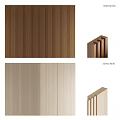 Wooden Wall Panels In Various Tones With Vertical Grooves And Textured Patterns