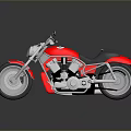 Shiny Red Cruiser Motorcycle With Black Seat Silver Engine Parts And Surface Reflection