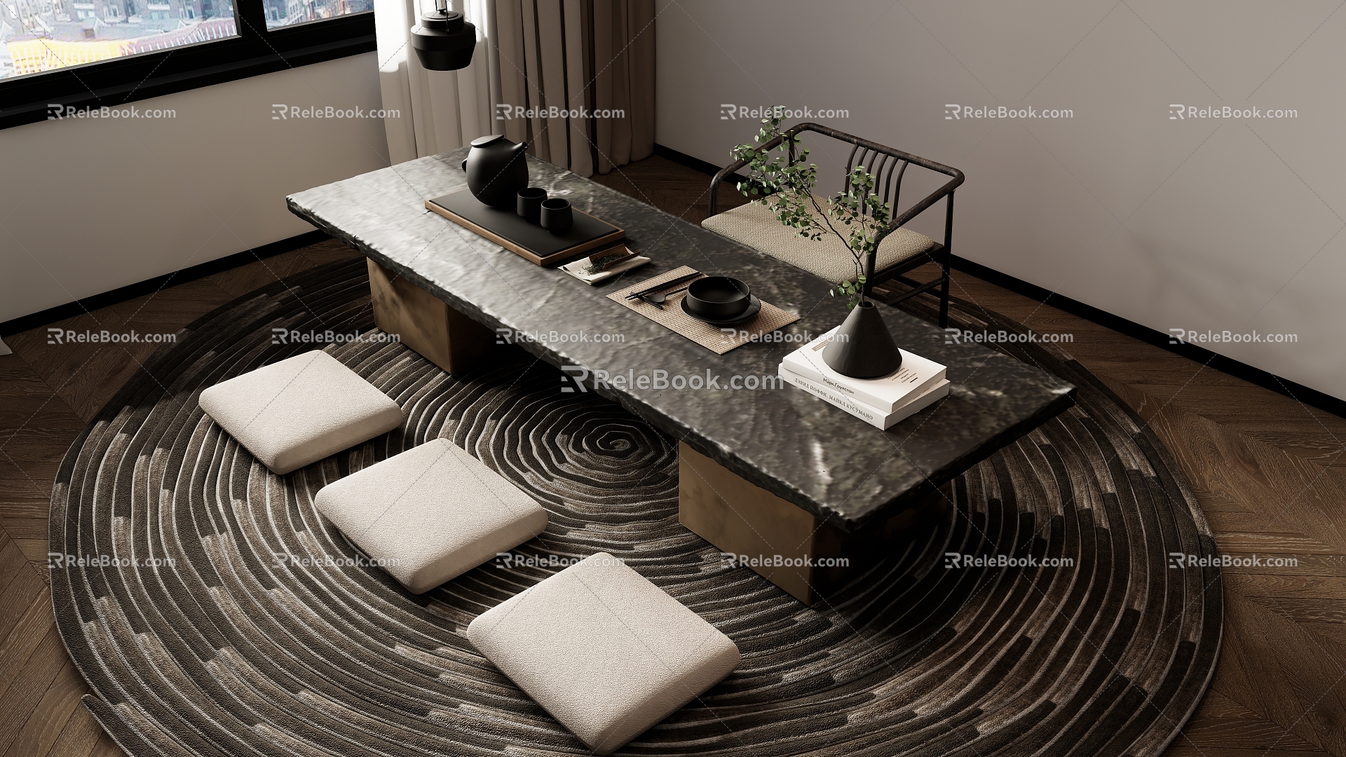 New Chinese Tea Table and Chair Combination Tea Table Tea Table and Chair Tea Table 3d model