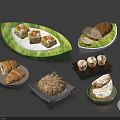 Delicious Baked Goods Collection Featuring Cakes Croissants Sliced Bread Seed Bread Cupcakes And Cream Dessert