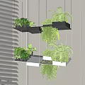 Modern Hanging Chandelier With Layered Plant Shelves And Cascading Greenery