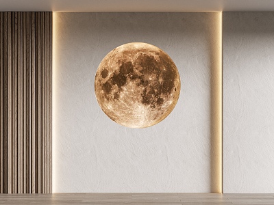 Modeling background wall moon wall lamp 3d model