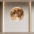 Modeling background wall moon wall lamp 3d model