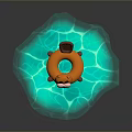 Kids Fun Beaver Shaped Inflatable Float Ring with Cute Design in Turquoise Water