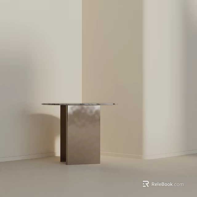 Modern Minimalist Round Top Metal Base Side Table For Living Room Sofa Area 3d model 