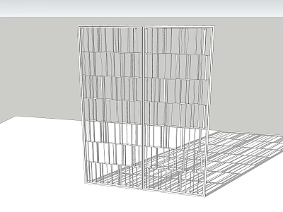 Modern Room Divider With Metal Grid Frame And Contemporary Design Elements 3d model
