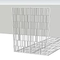 Modern Room Divider With Metal Grid Frame And Contemporary Design Elements 3d model