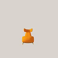 Modern Orange Rocking Chair With Curved Design And Smooth Rocking Base For Comfortable Leisure