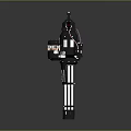3D Rendered Military Aircraft Featuring Mounted Gatling Gun Weapon System Details