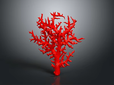Vibrant Red Coral Reef Structure Home To Diverse Aquatic Animals 3d model