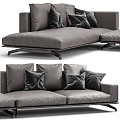 Modern Leather Corner Multiplayer Sofa 3d model