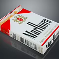 Open Marlboro Cigarette Pack With Cigarettes Inside And Brand Logo