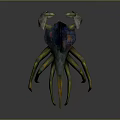 Fantasy Spider Like Creature With Long Colorful Legs Red Tipped Claws And Spiked Body Design
