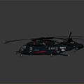 Black Military Style Helicopter With Rotating Propellers And Sleek Design In Flight