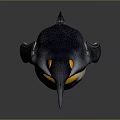 King Penguin With Yellow Neck Black Back And White Belly Standing On Gray Background