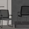 POLIFORM Modern Mesh Office Chair With Metal Frame Armrests And Legs